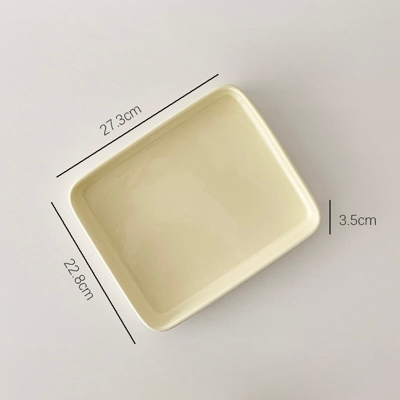 Moule à pâtisserie carré simple en céramique de couleur unie Lighteme