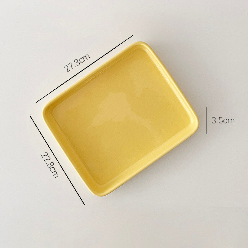 Moule à pâtisserie carré simple en céramique de couleur unie Lighteme