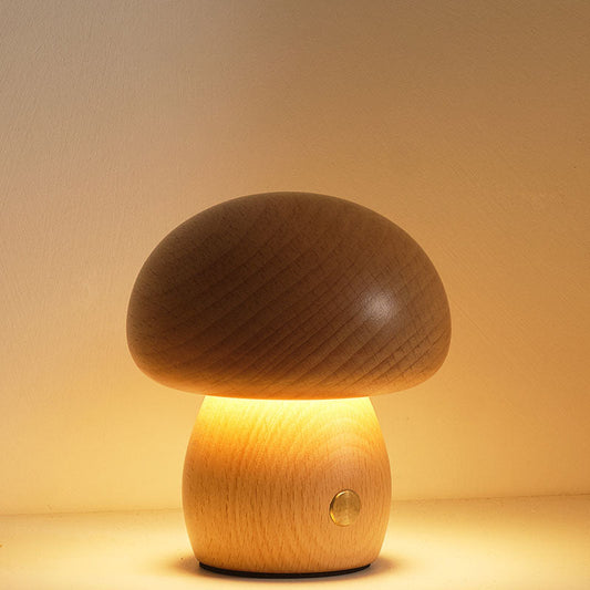 Lampe champignon en bois massif Lighteme