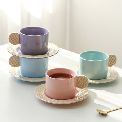 Tasse et soucoupe en céramique Lighteme Spring Biscuit