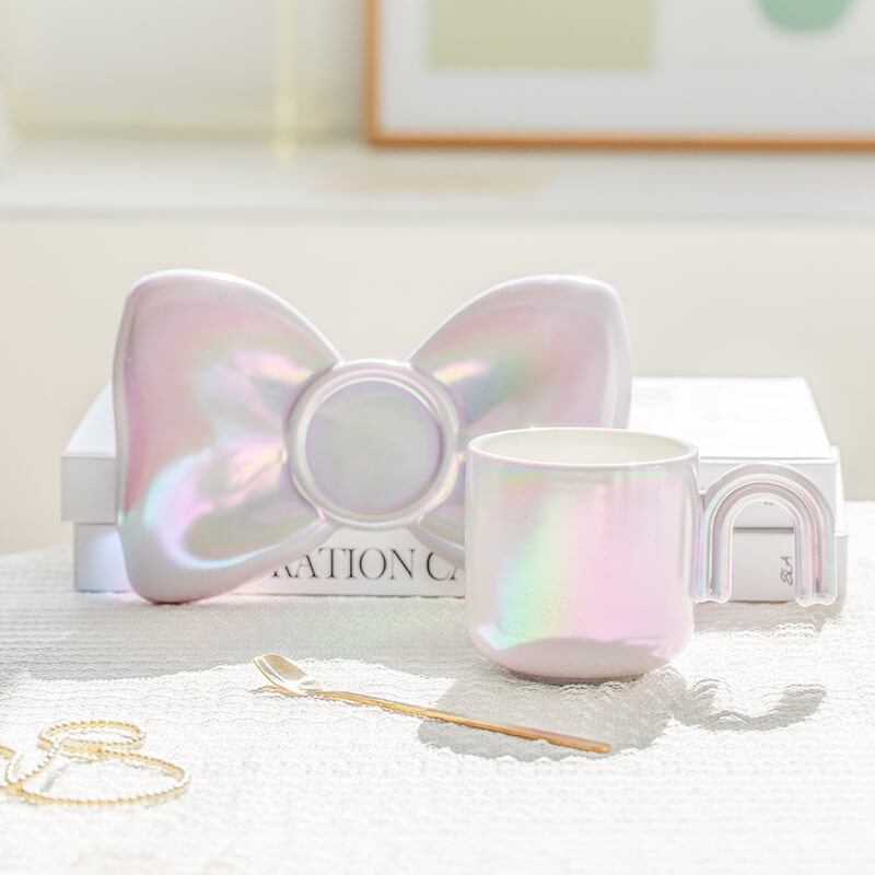 Tasse et soucoupe en céramique Lighteme Spring Bowknot