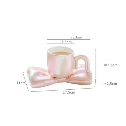 Tasse et soucoupe en céramique Lighteme Spring Bowknot