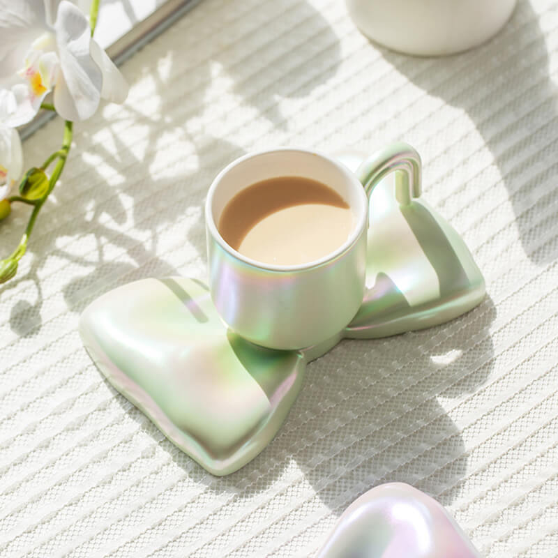 Tasse et soucoupe en céramique Lighteme Spring Bowknot