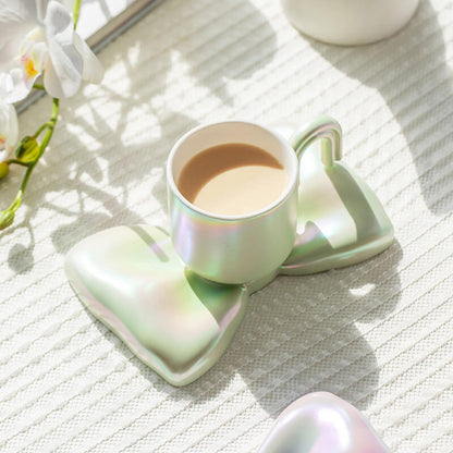 Tasse et soucoupe en céramique Lighteme Spring Bowknot
