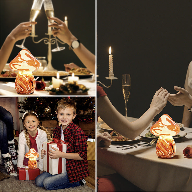 Lighteme Buntglas-Pilzlampe