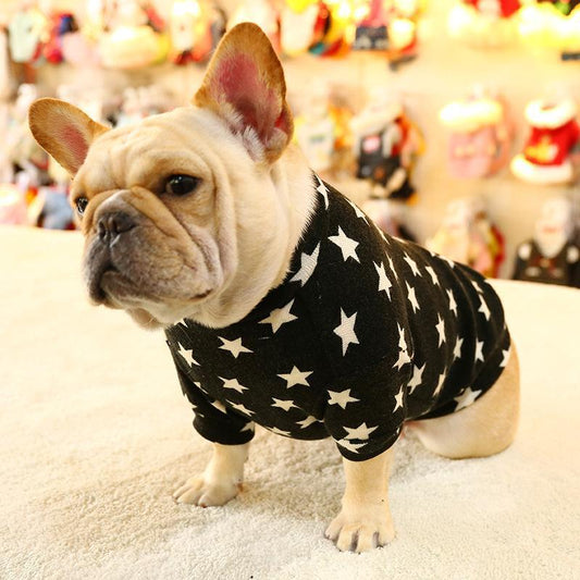 Vêtements pour chiens tricotés à col rond Lighteme Stars (2 couleurs et 4 tailles)