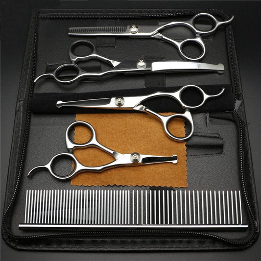 Ensemble de ciseaux de coupe droits et courbes pour chiens et chats Lighteme (2 couleurs)