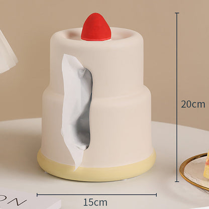 Lighteme Taschentuchbox aus Keramik mit Erdbeerkuchen
