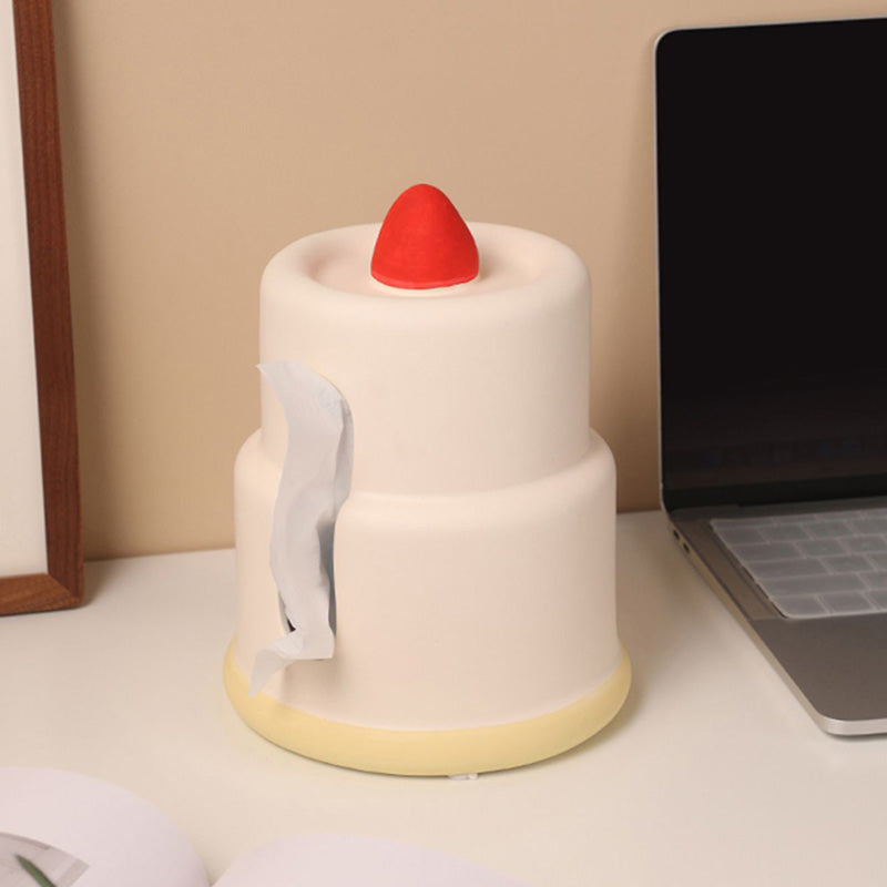 Lighteme Taschentuchbox aus Keramik mit Erdbeerkuchen