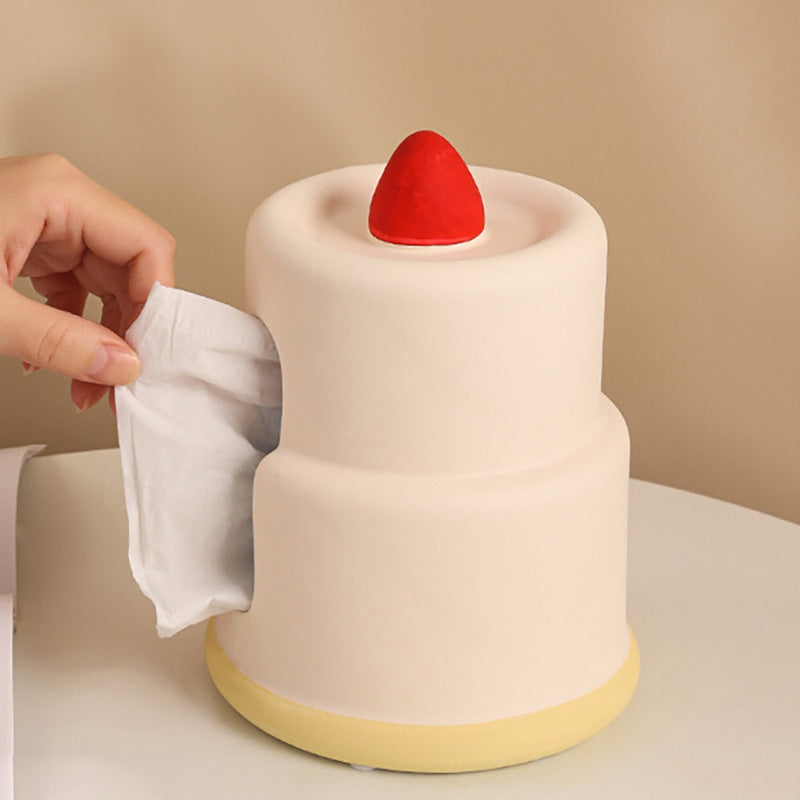 Lighteme Taschentuchbox aus Keramik mit Erdbeerkuchen