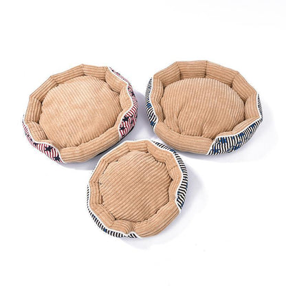 Coussin pour animaux de compagnie Lighteme à rayures et étoiles (2 couleurs et 3 tailles)