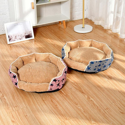 Coussin pour animaux de compagnie Lighteme à rayures et étoiles (2 couleurs et 3 tailles)