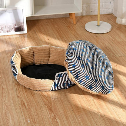 Coussin pour animaux de compagnie Lighteme à rayures et étoiles (2 couleurs et 3 tailles)