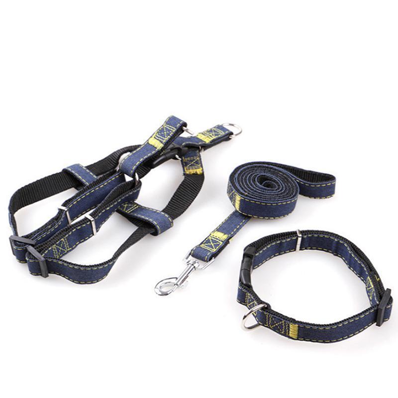 Harnais pour animaux de compagnie Lighteme en trois pièces avec collier de traction (4 couleurs et 4 tailles)