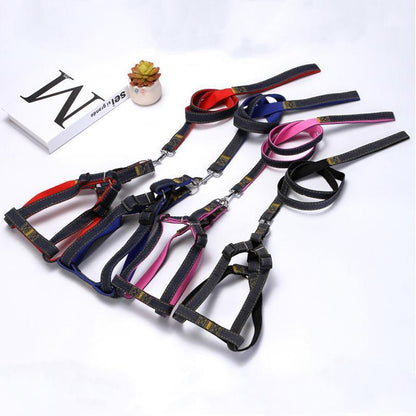 Harnais pour animaux de compagnie Lighteme en trois pièces avec collier de traction (4 couleurs et 4 tailles)