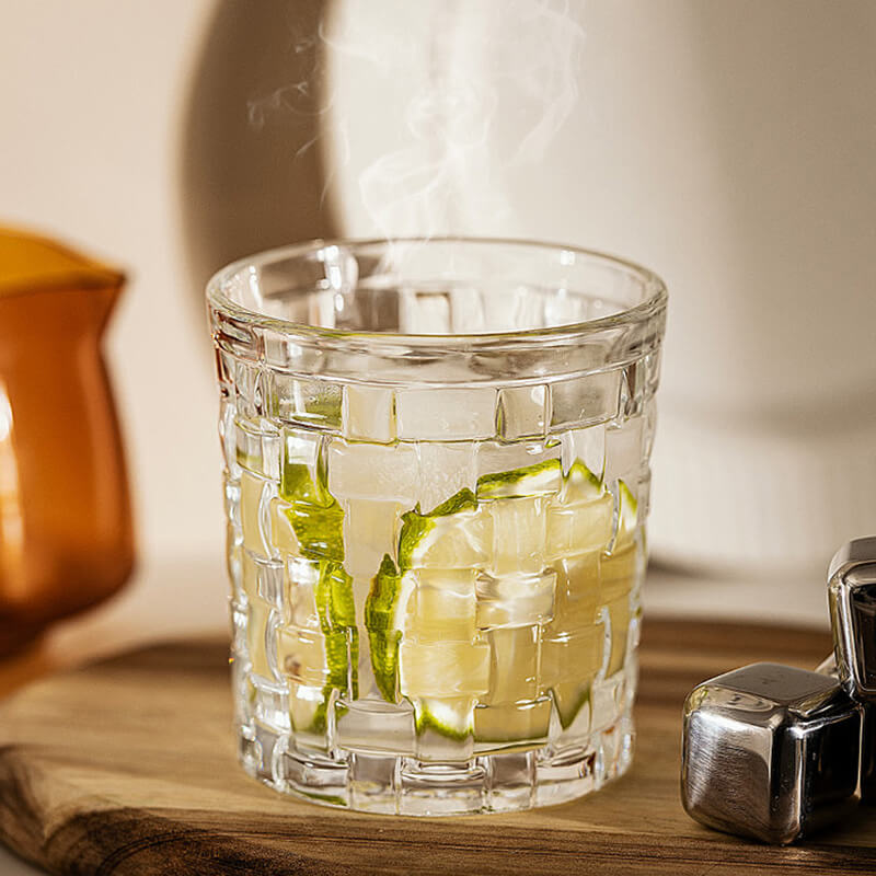 Tasse en verre transparente à motif bambou Lighteme