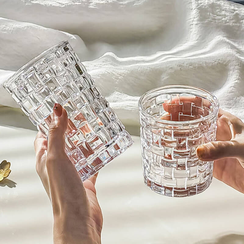 Tasse en verre transparente à motif bambou Lighteme