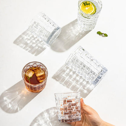 Tasse en verre transparente à motif bambou Lighteme