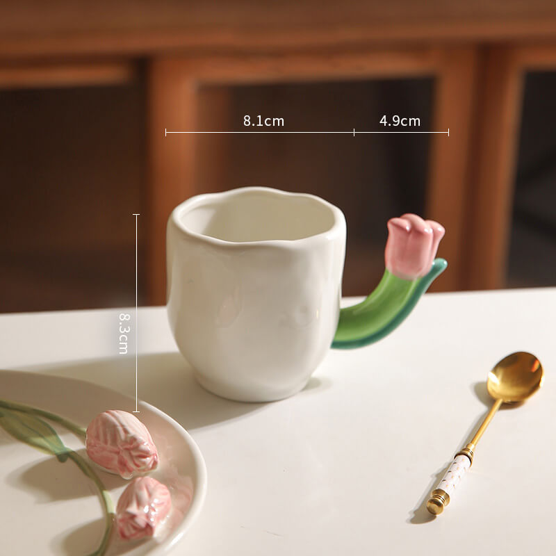 Tasse en céramique Lighteme avec poignée tulipe