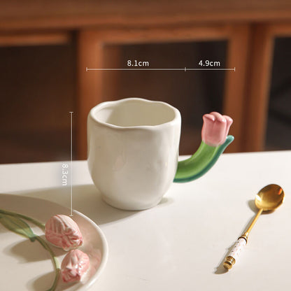 Tasse en céramique Lighteme avec poignée tulipe