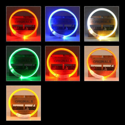 Lighteme USB Charging LED Flashing Safety Dog Collar (7 colors & 3 sizes)