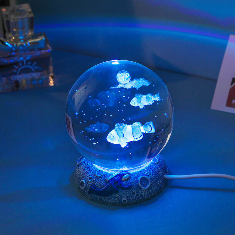 Veilleuse boule de cristal Lighteme Underwater World