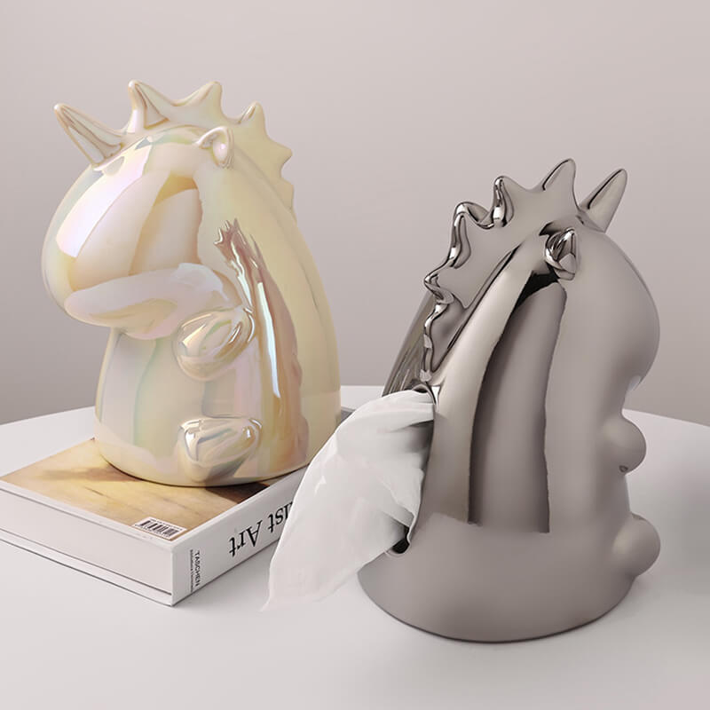 Lighteme Einhorn-Taschentuchbox aus Keramik