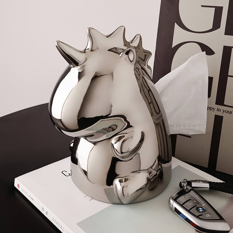 Lighteme Einhorn-Taschentuchbox aus Keramik