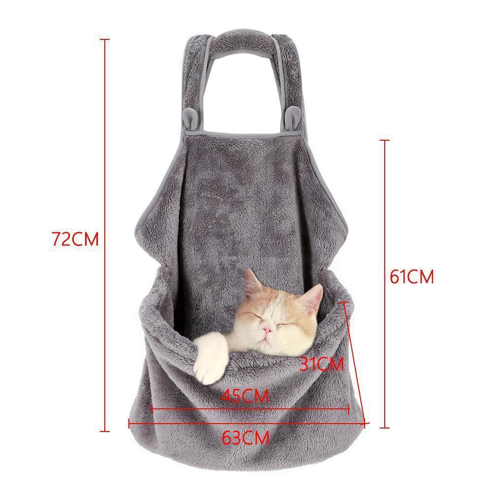 Lighteme Samtweiche Katzen-Schlafschürze, lässige Ausgehtasche