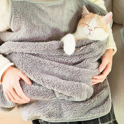 Lighteme Samtweiche Katzen-Schlafschürze, lässige Ausgehtasche