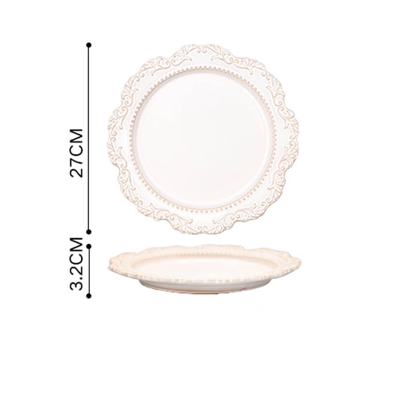 Lighteme Vintage Embossed Ceramic Dinner Plate