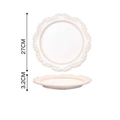 Lighteme Vintage Embossed Ceramic Dinner Plate