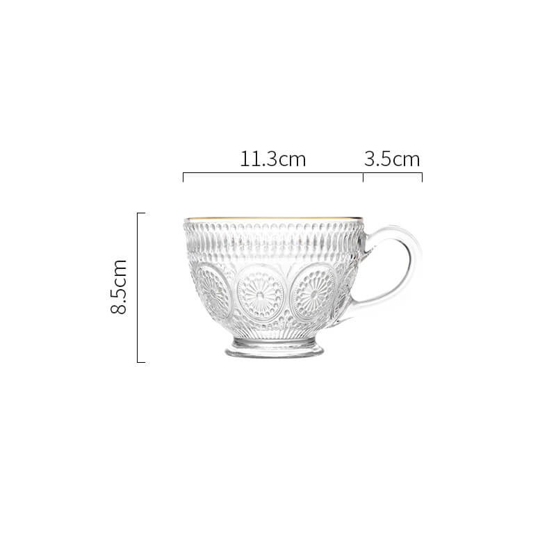Lighteme Vintage Embossed Glass Cup