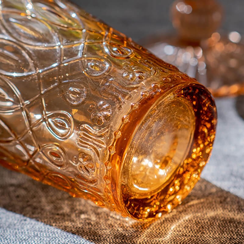 Tasse en verre gaufré vintage nacré Lighteme