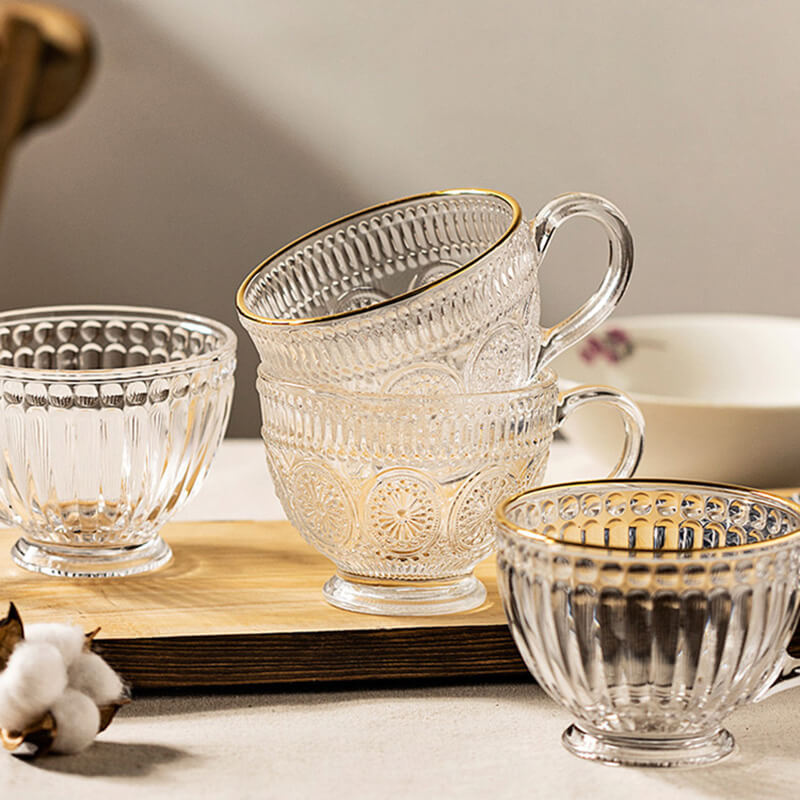 Lighteme Vintage Embossed Glass Cup