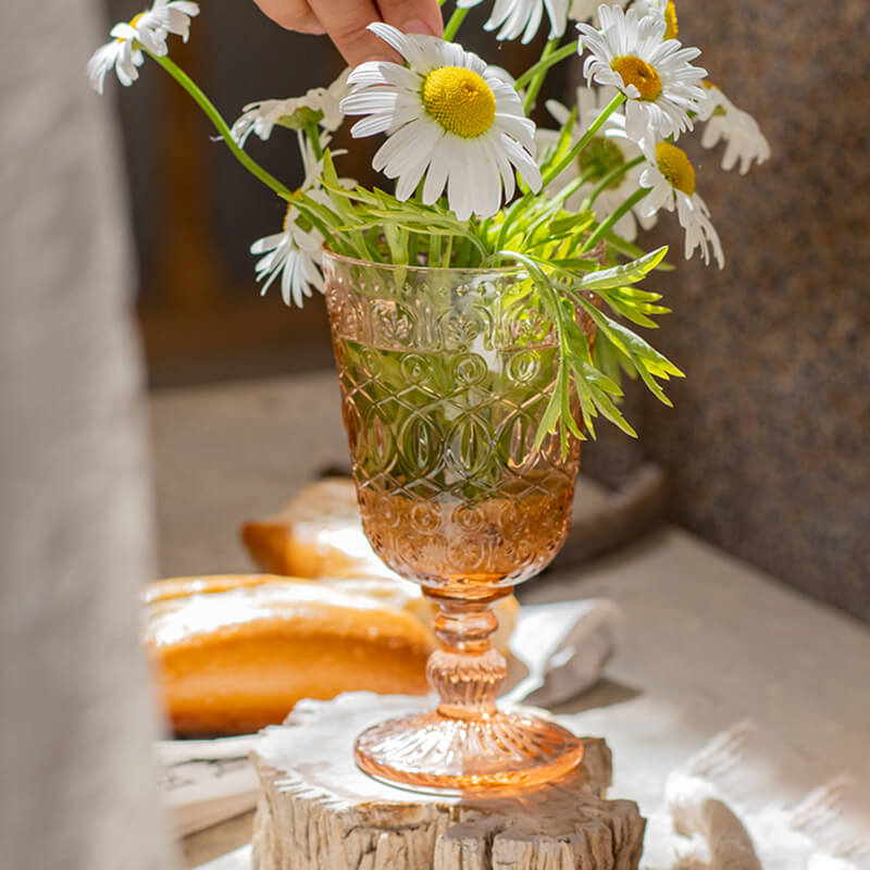 Tasse en verre gaufré vintage nacré Lighteme