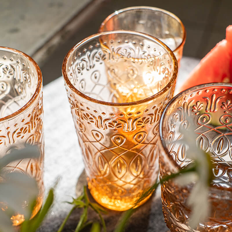 Tasse en verre gaufré vintage nacré Lighteme