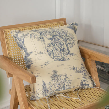 Housse de coussin en coton à motif floral vintage Lighteme