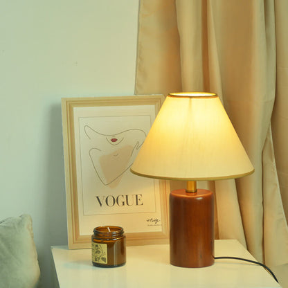 Lampe de table vintage Lighteme avec base en bois
