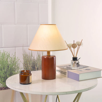 Lampe de table vintage Lighteme avec base en bois