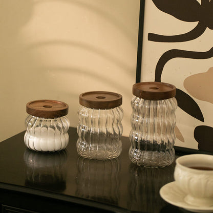 Lighteme Vorratsglas mit gewellten Streifen