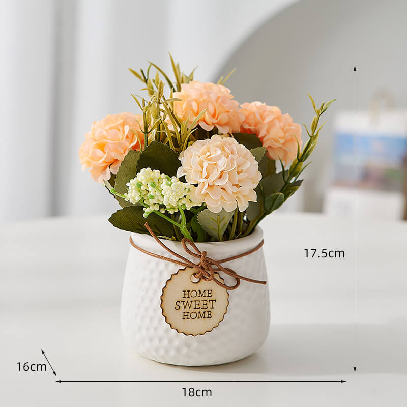 Lighteme Embossed Ceramic Potted Plant