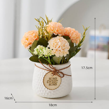 Lighteme Embossed Ceramic Potted Plant