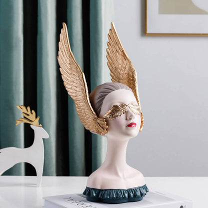 Lighteme Flügelmädchen-Dekoration aus Kunstharz