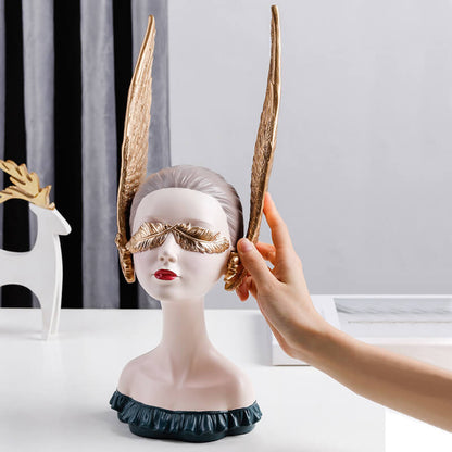 Lighteme Flügelmädchen-Dekoration aus Kunstharz