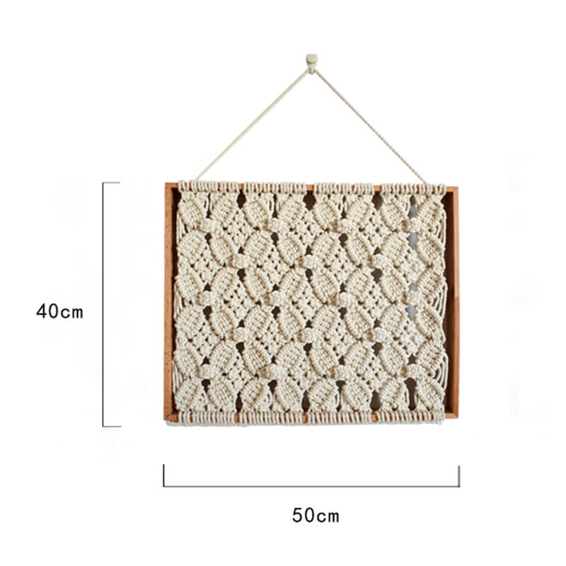 Lighteme Wood Frame Woven Wall Hanging