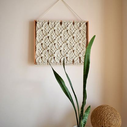 Lighteme Wood Frame Woven Wall Hanging