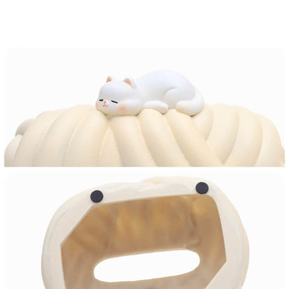 Lighteme Taschentuchbox aus Keramik mit Wollknäuel