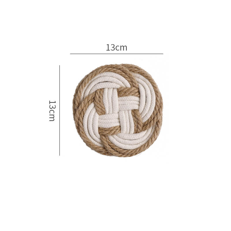 Dessous de verre Lighteme en coton et lin tissé à la main