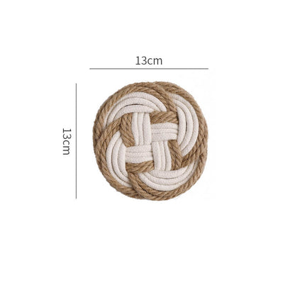 Dessous de verre Lighteme en coton et lin tissé à la main